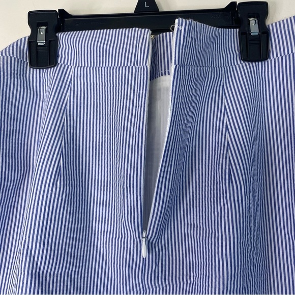 NWT Lauren James Blue Striped Wrap Midi Skirt Royal Stripe Size Medium Preppy - Picture 6 of 9